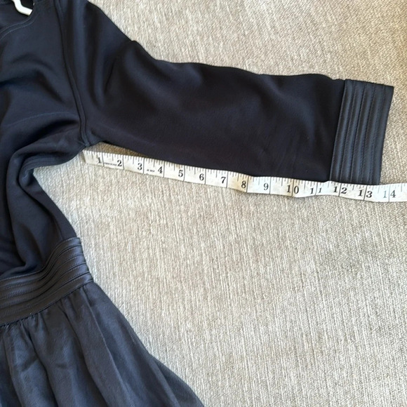 80s black Tadashi Organza and Jersey Gown tulle layers bow mid sleeve boat neck - Picture 6 of 16